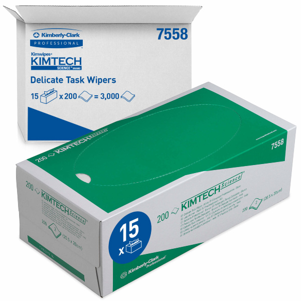 7558 Протирочный материал для оптики/тонких работ Kimtech Science Precision Wipes, 15 пачек по 200 л