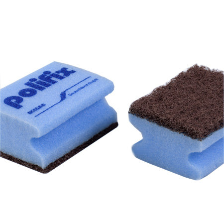 ID111043/20 Губки с коричневым абразивом Polifix Pot Sponge 9x8 см, 10 шт