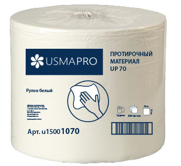 1070 Нетканный протирочный материал USMA PRO UP70 белый в рулоне, 500 листов