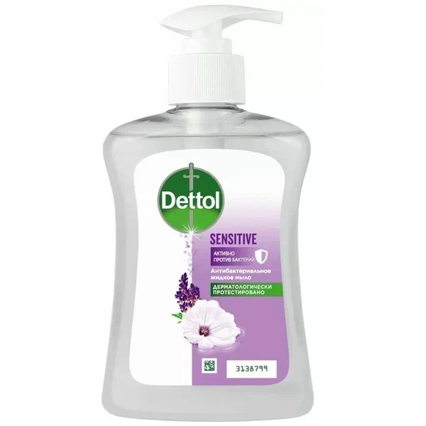 3080398 Деттол, антибактериальное жидкое мыло для рук с глицерином, 250 мл