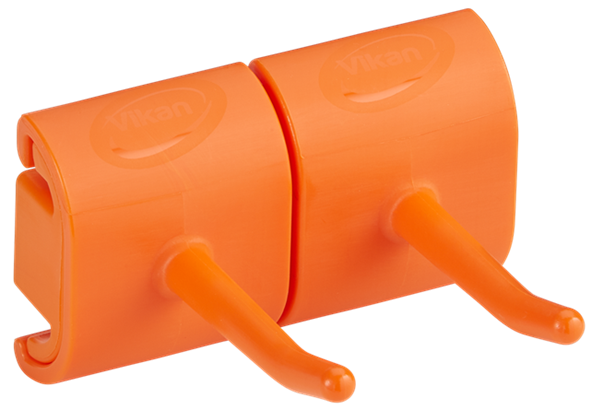 10147 Гигиеничное настенное крепление Vikan c двойным крюков оранжевое, 8.2 см
