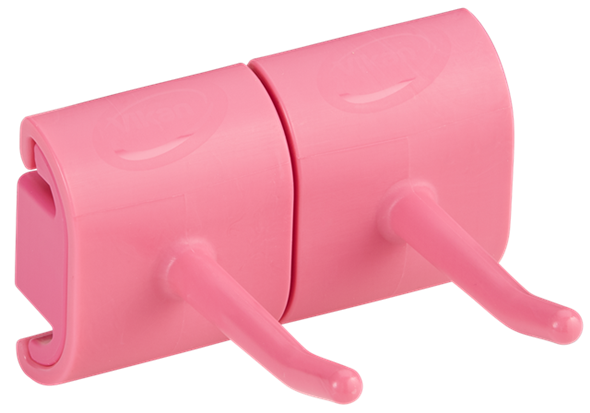 10141 Гигиеничное настенное крепление Vikan c двойным крюков розовое, 8.2 см