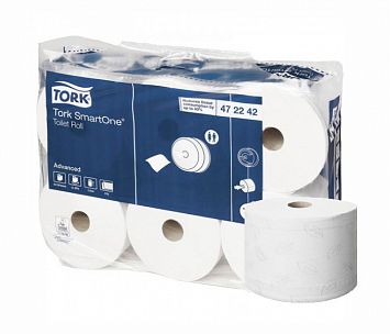 472242 Туалетная бумага Tork SmartOne Advanced в стандартных рулонах двухслойная, 6 рулонов по 207 метров