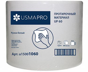 1060 Нетканый протирочный материал USMA PRO UP60 белый в рулоне, 890 листов