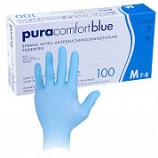 251-001-M Перчатки нитриловые Pura Comfort Blue смесовые синие, 50 пар, размер M