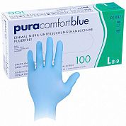 251-001-L Перчатки нитриловые Pura Comfort Blue смесовые синие, 50 пар, размер L