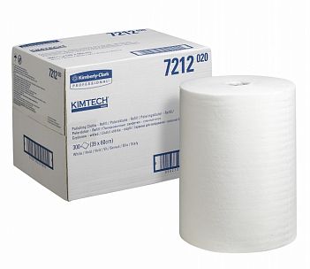 7212 Безворсовые протирочные салфетки Kimtech из вискозы белые сменный блок, 300 листов