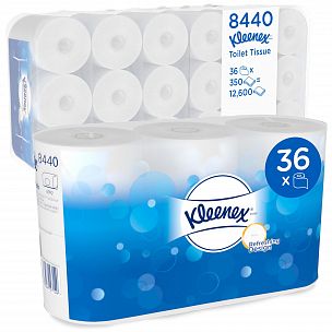 8440 Туалетная бумага Kleenex 350 в стандартных рулонах трехслойная, 36 рулонов по 42 метра