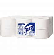 c190 туалетная бумага protissue comfort в больших рулонах однослойная, 12 рулонов по 200 метров