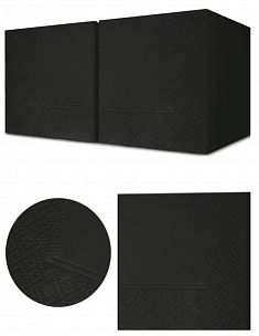 3314 Бумажные салфетки USMA черные двухслойные, 1/4 сложения, 33 x 33 см, 9 пачек по 200 листов