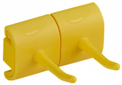 10146 Гигиеничное настенное крепление Vikan c двойным крюков желтое, 8.2 см