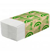 5049976 Листовые бумажные полотенца Focus Eco белые однослойные V-сложения, 15 пачек по 250 листов