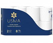 9117 Туалетная бумага USMA в стандартных рулонах двухслойная, 48 рулонов по 17 метров