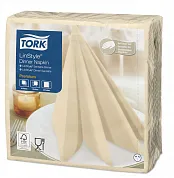 478713 Салфетки для ужина Tork Premium LinStyle кремовые однослойные, 39 х 39 см, 50 листов