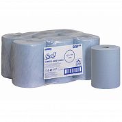6658 Бумажные полотенца Scott Slimroll синие однослойные, 6 рулонов по 165 метров