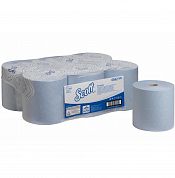 6692 Бумажные полотенца Scott Essential синие однослойные, 6 рулонов по 350 метров