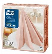 478881 Салфетки для декора стола Tork LinStyle Premium коралловые однослойные, 39 х 39 см, 50 листов
