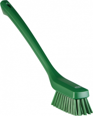 41852 Узкая чистящая щетка с длинной ручкой зеленая, 42 см, жесткий ворс