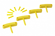 10166 Крючки к настенным креплениям Vikan (1017 и 1018) желтые, 14 см, 4 шт