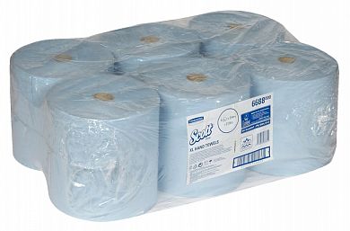 6688 Бумажные полотенца Scott XL синие однослойные, 6 рулонов по 354 метра