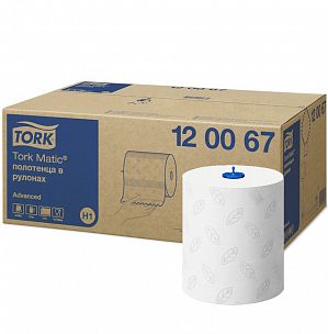 120067 Бумажные полотенца Tork Matic белые двухслойные, 6 рулонов по 150 метров