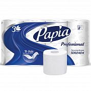 5060404 Туалетная бумага Papia Professional в стандартных рулонах трехслойная, 56 рулонов по 16,8 метров