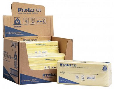7443 Протирочный материал WypAll X50 желтые однослойный, 50 листов