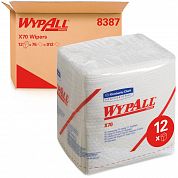 8387 Протирочный материал WypAll X70 белый однослойный, 12 пачек по 76 листов
