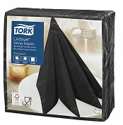 478726 Салфетки для ужина Tork Premium LinStyle черные однослойные, 39 х 39 см, 50 листов