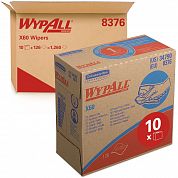 8376 Протирочные салфетки WypAll X60 белые однослойные в коробке-диспенсере, 126 листов
