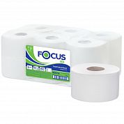 5050784 Туалетная бумага Focus Eco Jumbo в больших рулонах однослойная, 12 рулонов по 200 метров