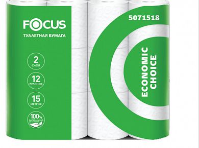 5071518 Туалетная бумага Focus Economic Choice в стандартных рулонах двухслойная