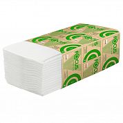 5076390 Листовые бумажные полотенца Focus Economic Premium белые двухслойные Z-сложения, 30 пачек по 150 листов
