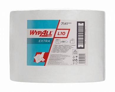 7141 Протирочный материал WypAll L10 Extra однослойный белый в рулоне, 1500 листов