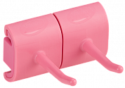 10141 Гигиеничное настенное крепление Vikan c двойным крюков розовое, 8.2 см