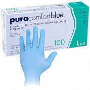 970-013-L Перчатки нитриловые Pura Comfort Blue синие, 50 пар, размер L