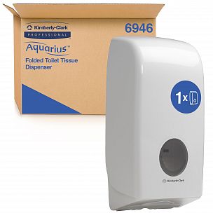 6946 Диспенсер Aquarius для листовой туалетной бумаги в пачках, белый