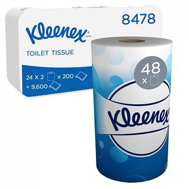 8478 Туалетная бумага Kleenex в стандартных рулонах двухслойная - 48 рулонов по 24,8 метров