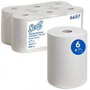 6657 Бумажные полотенца Scott Slimroll белые однослойные, 6 рулонов по 165 метров