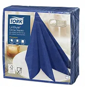 478856 Салфетки для декора стола Tork LinStyle Premium темно-синие однослойные, 39 х 39 см, 50 листов