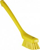 41856 Узкая чистящая щетка с длинной ручкой желтая, 42 см, жесткий ворс