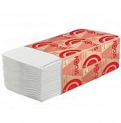 5049974 Листовые бумажные полотенца Focus Premium белые двухслойные V-сложения, 15 пачек по 200 листов