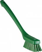 41852 Узкая чистящая щетка с длинной ручкой зеленая, 42 см, жесткий ворс
