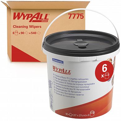 7775 Чистящие протирочные салфетки WypAll Cleaning Wipes в большой тубе, 90 листов