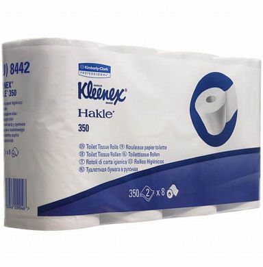 8442 Туалетная бумага Kleenex 350 в стандартных рулонах двухслойная, 64 рулона по 42 метра