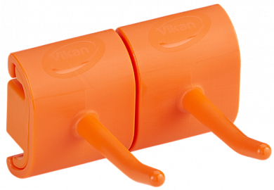10147 Гигиеничное настенное крепление Vikan c двойным крюков оранжевое, 8.2 см