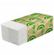 5049978 Листовые бумажные полотенца Focus Eco белые однослойные V-сложения, 15 пачек по 250 листов