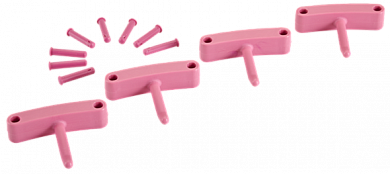 10161 Крючки к настенным креплениям Vikan (1017 и 1018) розовые, 14 см, 4 шт